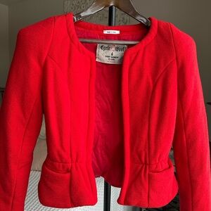 Vintage Collarless Wool Jacket Size Small from Italy